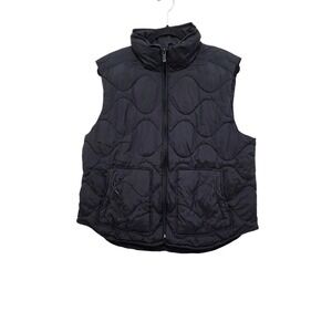 FLX Women's Black Quilted Puffer Vest Zipper Front & Pockets Size XL